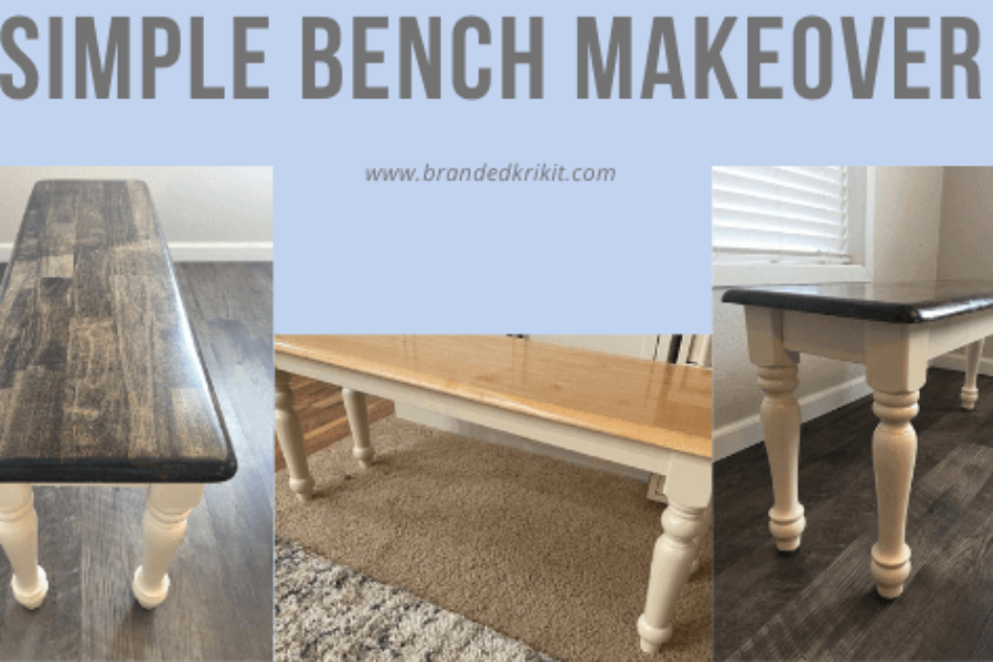 StepbyStep Kitchen Table Bench Makeover DIY Furniture Branded Krikit